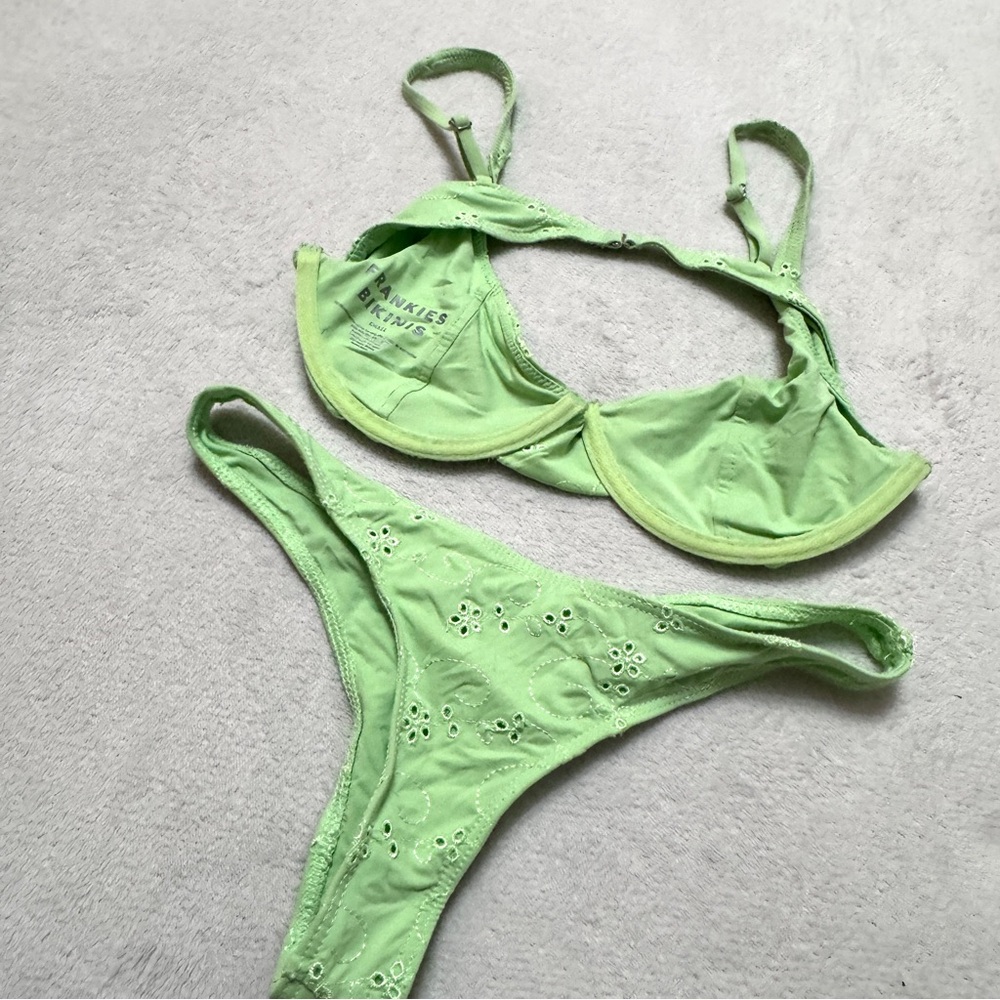 Frankie's Bikinis Light Green Eyelet Two-Piece Bikini